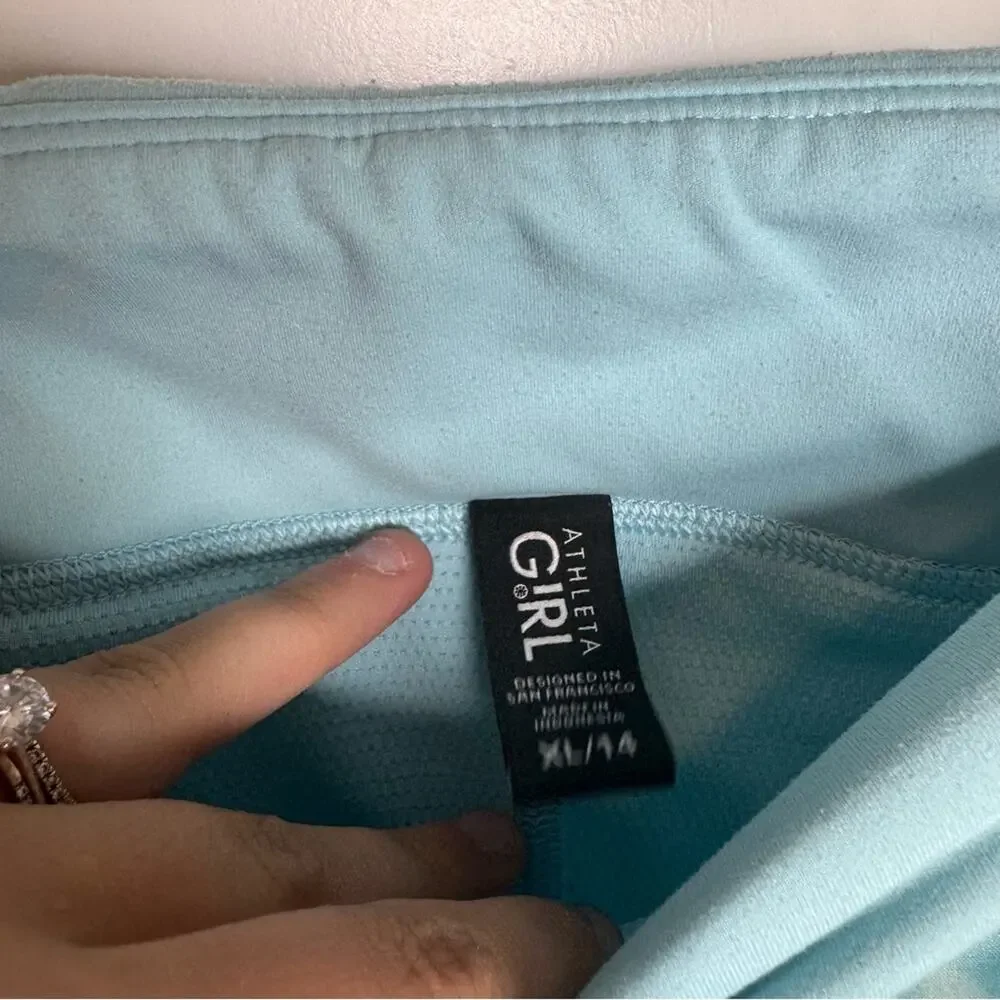 Athleta Girl Record Breaker Blue Tie Dye Skort Athletic Skirt Size XL 14